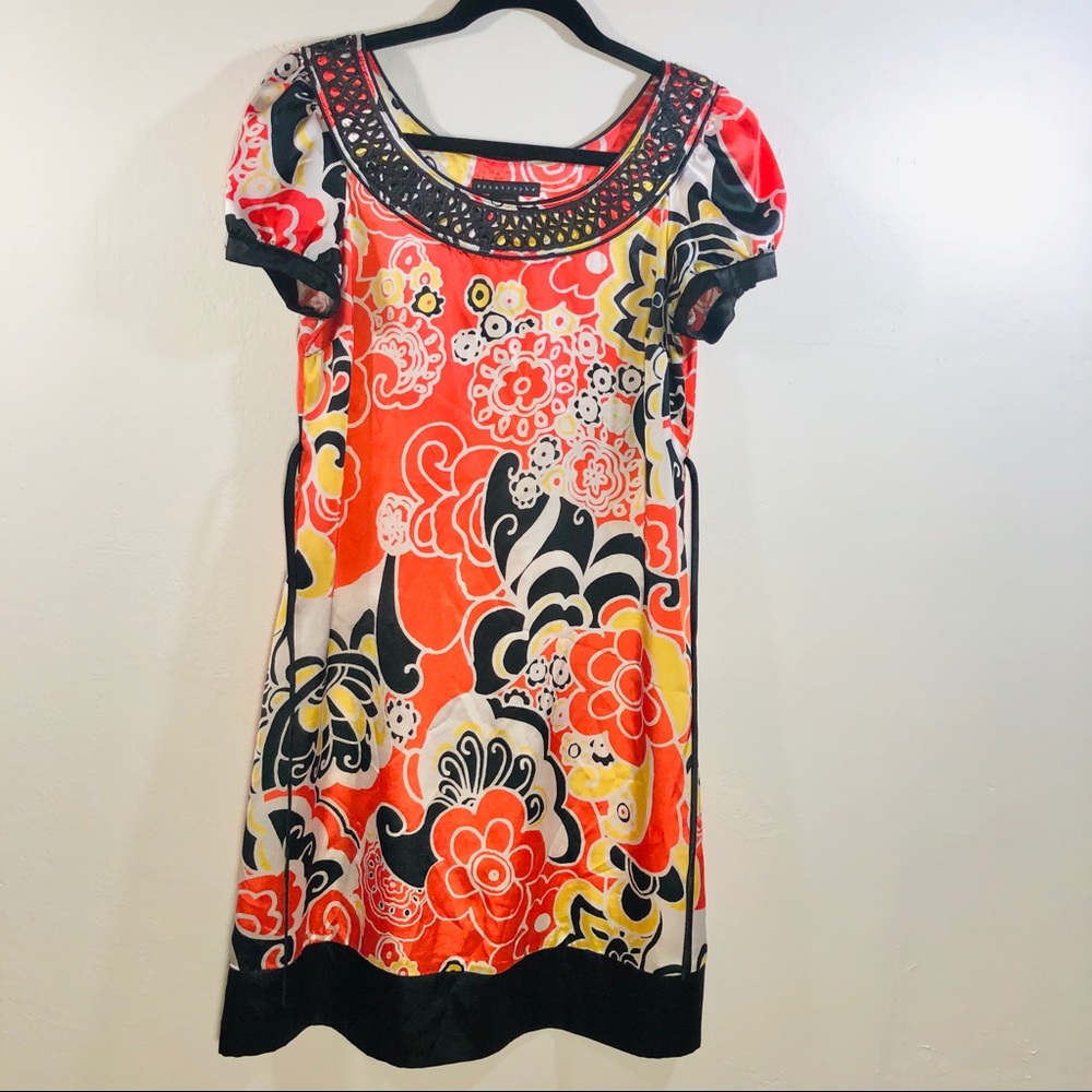 Apostrophe Size S/C Multi Orange Floral Dress